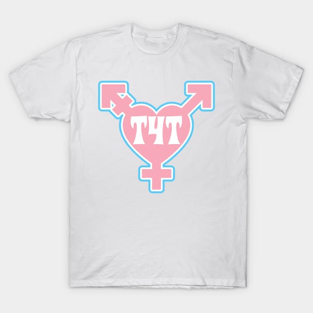 T4T - Transgender symbol- Pink - Valentines Trans Pride T-Shirt by LaLunaWinters